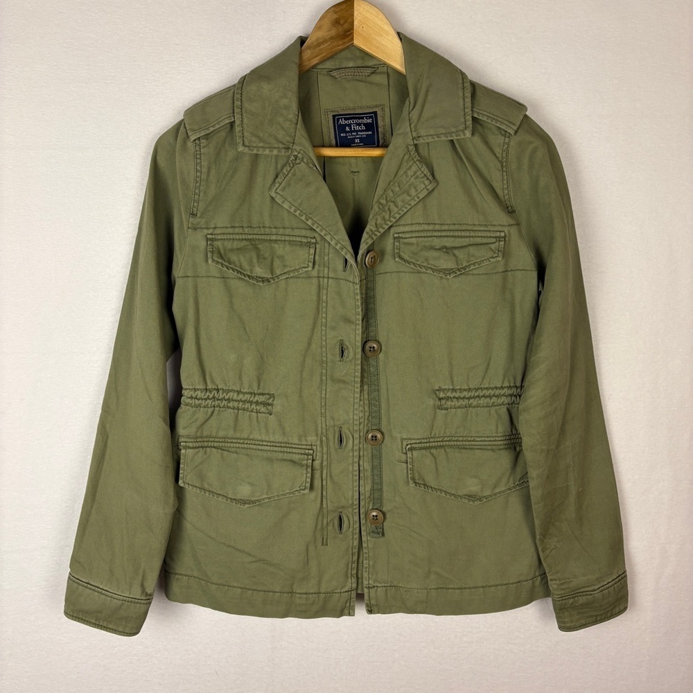 Abercrombie & Fitch Green Utility Jacket Cargo Grunge Military Y2K